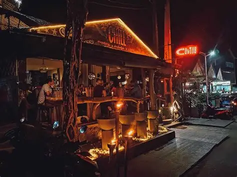 Hilltop cafe with view over Ella valley at sunset, Sri Lanka
